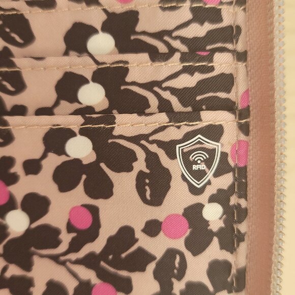 Vera Bradley RFID All in One Rose Gold Shimmer Quilted Wristlet Crossbody Bag - Picture 10 of 15